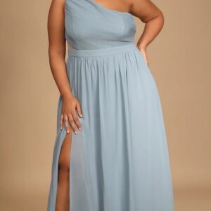 VESTIDO GRIS UN HOMBRO TALLE XG