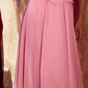 VESTIDO ROSA CORSET LISO ABAJO TALLE M