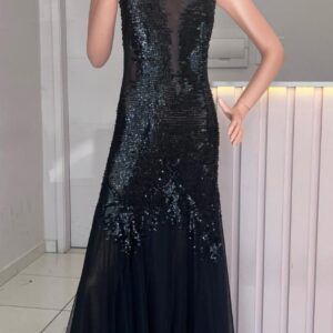 VESTIDO NEGRO LENTEJUELAS TALLE M