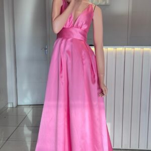 ALQUILER VESTIDO ROSA CHICLE PRINCESA TALLE P