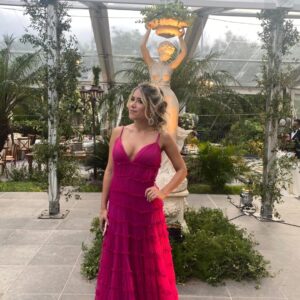 ALQUILER VESTIDO FUCSIA CAPITAS TALLE XP