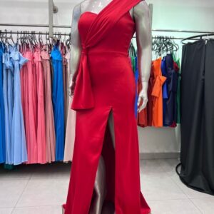 ALQUILER VESTIDO ROJO UN HOMBRO TALLE G