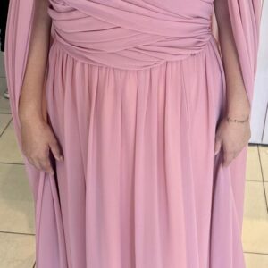 ALQUILER VESTIDO ROSA VIEJO TIRAS ATRAS TALLE XG