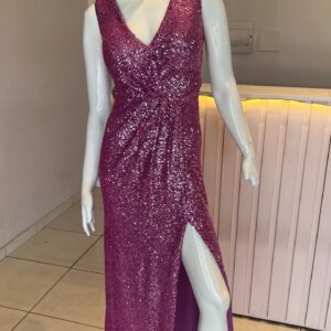 ALQUILER VESTIDO FUCSIA LENTEJUELAS TALLE M