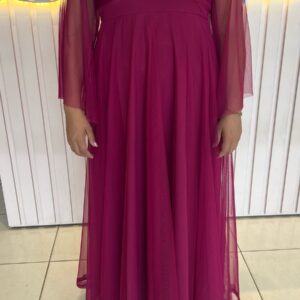ALQUILER VESTIDO FUCSIA TUL TALLE XG