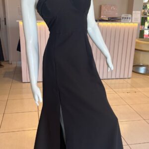 ALQUILER VESTIDO NEGRO TIRAS EN CUELLO TALLE G