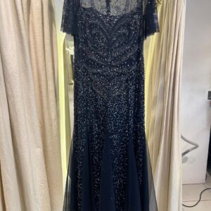 ALQUILER VESTIDO AZUL LENTEJUELAS TALLE XXL