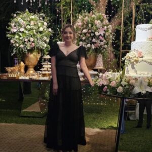 ALQUILER VESTIDO NEGRO MOTAS TALLE G