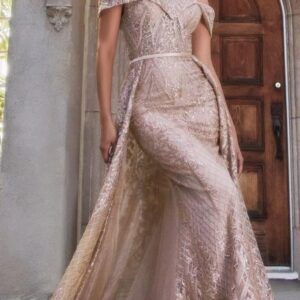 ALQUILER VESTIDO ROSA VIEJA CAPAS ATRAS TALLE M