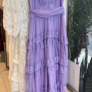 ALQUILER VESTIDO LAVANDA CAPAS TUL TALLE XG