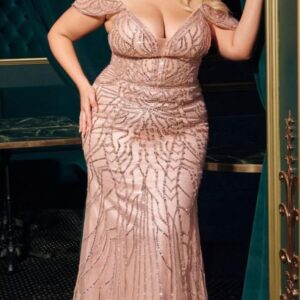 ALQUILER VESTIDO ROSA VIEJA BRILLITOS TALLE G