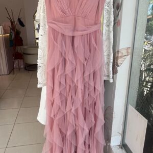 ALQUILER VESTIDO ROSA CLARO CAPITAS TALLE G