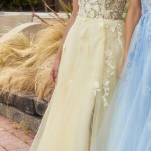 ALQUILER VESTIDO TUL AMARILLO PRINCESA TALLE P