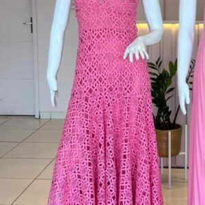 ALQUILER VESTIDO ROSA GRIPUR TALLE M