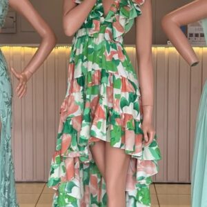 ALQUILER VESTIDO ESTAMPADO MIDI TALLE M