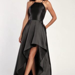 ALQUILER VESTIDO MIDI NEGRO TALLE M