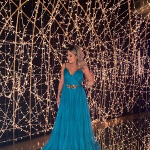ALQUILER VESTIDO VERDE TUL PRINCESA TALLE M